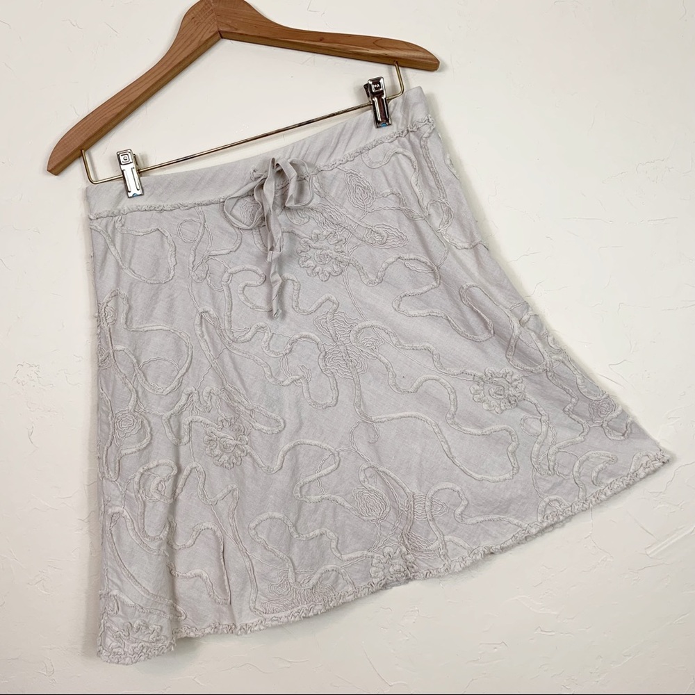 MAX STUDIO Cotton Above-Knee Beige Boho Skirt S